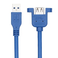Cable de Extensión USB 3.0 de Alta Velocidad 5Gbps, Tipo A Macho a Hembra, para Montaje en Panel, con Blindaje Trenzado y Revestimiento de PVC, para Computadora/Placa Base