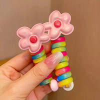 Nouveaux élastiques tendance en caoutchouc pour enfants, attaches pour cheveux en spirale, élastiques en forme de fil téléphonique, accessoires pour queue de cheval