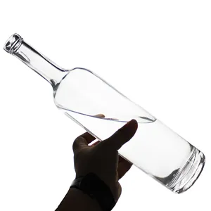 Toptan ucuz 750ml temizle silindirik cam boş şişeler viski votka likör kırmızı şarap-içecek kullanımı için