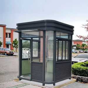 บูธรักษาความปลอดภัยของโรงแรมกลางแจ้งเคลื่อนย้ายได้โครงสร้างเหล็กกลมแบบทันสมัยพร้อมใช้งานสำหรับลานจอดรถและด่านเก็บค่าผ่านทาง - Product Image 2