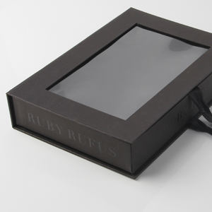 Vente <span class=keywords><strong>en</strong></span> gros de boîte-cadeau noire de luxe découpée fenêtre transparente PVC insertion fermeture magnétique présentoir à bijoux boîte d'emballage cadeau <span class=keywords><strong>en</strong></span> papier personnalisé - Product Image 5