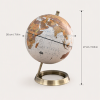 Globo Terráqueo Vintage con Base de Metal Bronce Antiguo, Mapa de Papel Decorativo, Geográfico, Personalizable OEM, Certificado CE ROHS, para Oficina y Hogar
