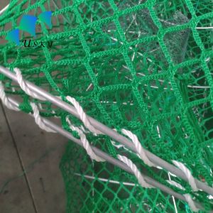 70x140cm vert maille ressort hélicoïdal pliant crabe Pot de pêche chargé noir morue pièges à poissons pour Alaska Nouvelle-Zélande avec bocaux à appâts - Product Image 4
