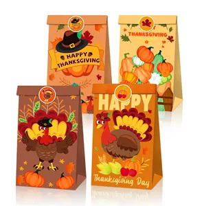 LB108 Erntedankfest Türkei Maisernte Thema Geschenk Süßigkeiten Kraft Papiertüte für Thanksgiving Day