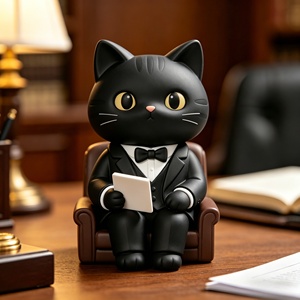 ตุ๊กตาเรซิ่นรูปแมวที่สามารถปรับแต่งได้ตามต้องการ BZY ชุดนักกฎหมาย DIY สำหรับตกแต่งบ้าน โต๊ะทำงาน ของขวัญเทศกาล - Product Image 2