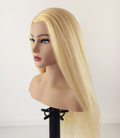Tête de Mannequin d'Entraînement en Cheveux Humains Naturels de Haute Qualité pour la Coiffure et la Formation en Esthétique – Idéale pour la Pratique de la Coiffure de Mariée
