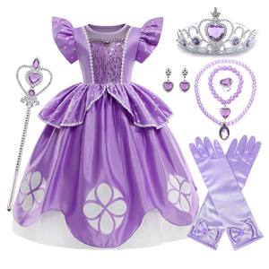สินค้าขายดีประจำปี 2023 ชุดคอสตูมแขนสั้นราพันเซลสำหรับเด็กผู้หญิง ชุดเจ้าหญิงโซเฟีย DISP-005 - Product Image 2