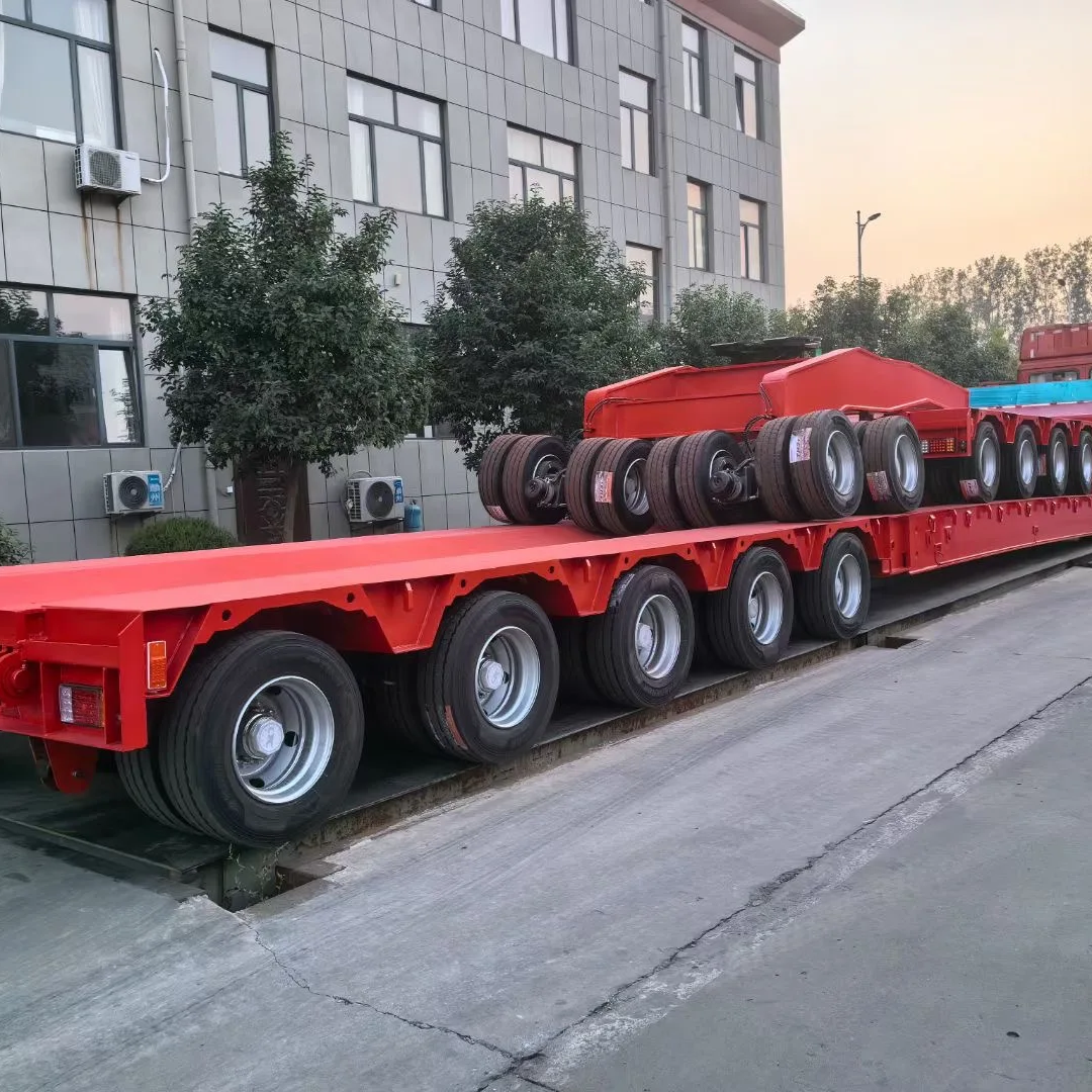 Penjualan langsung dari pabrik Trailer Lowbed 100 Ton 150 Ton 5 AS 6 AS Lowbed Semi Trailer