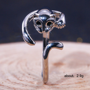 Anello Aperto a Forma di Gattino per Ragazze, Regolabile, Stile Street, Accessorio Gioiello per Outfit Quotidiani - Product Image 5