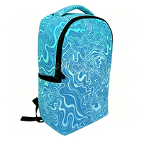 Sac à dos Sky Blue Doodles Waves, sac à dos robuste en polyester 600D, sac pour ordinateur portable pour adolescents, collège, école, voyage, sac quotidien