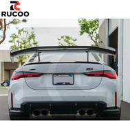 Spoiler Sayap Belakang Serat Karbon Kering ADR3 untuk BMW G80 G82 G83 G87 M2 M3 M4, Ringan, Sistem Bolt-On, Model Swan Neck, Part Aero untuk Balap