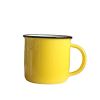 Tasses à café en émail vierge multicolore de haute qualité 9cm 400ml tasse en céramique de thé au lait en porcelaine