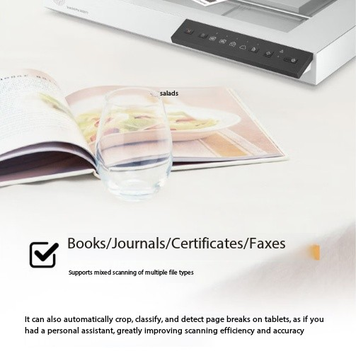 Yunli 3600f1 A4 High-Definition Document Scanner USB Interface CMOS Technology 1200*1200dpi High-Speed Double-Sided White 1-Year
