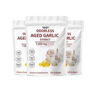 TDDT Extrait d'ail vieilli inodore pour adultes 7000 mg par dose 300 gélules molles Complément alimentaire Sans OGM Sans produits laitiers Sans gluten Immunité - Product Image 1