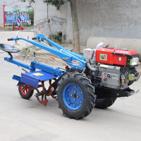 Tracteur agricole multifonctionnel 2RM à moteur diesel 12 CV avec siège, motoculteur rotatif et cultivateur, mini-tracteur haute performance