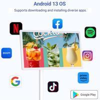 Téléviseur portable LED Android 27-32 pouces pour diffusion en direct TikTok, avec caméra intégrée, rechargeable et support mobile