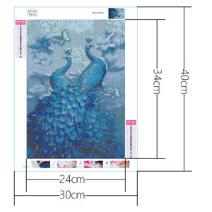 Peinture diamant avec numéros, kit de <span class=keywords><strong>broderie</strong></span> complet, motifs d'animaux, paon, 56 pièces, populaires <span class=keywords><strong>à</strong></span> faire soi-même - Product Image 6
