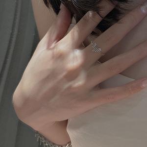 S925 Pure Silver Palace Style <b>Adjustable</b> <b>Ring</b> Simple Vintage Heart-Shaped Pull-Out Design with Niche Love Lace <b>Ring</b> - Product Image 2