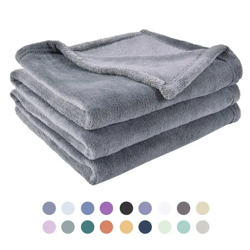 KAVKA Designs Gela Fleece Blanket, Size: 50x60x1 - TELAVC1497VPM - ENCOMPASS Collection Blue 