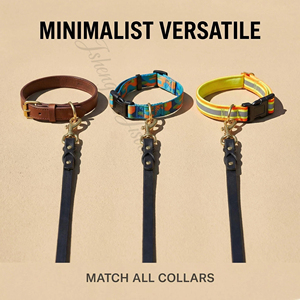 PU Leather Dog Leash Poop Bag Holder Heavy Duty Braided Lead Brass Snap Hook Soft Padded Handle Water Resistant Eco-Friendly - Product Image 3