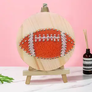 Hete Verkoop Rugby Patroon 3d Nail Painting Diy String Art Kit Voor Kinderen