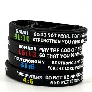 Pulseras de Silicona con Versículos Bíblicos, Resistentes al Agua, al por Mayor, Pulseras Cristianas Inspiradoras, Pulsera Religiosa Bíblica Personalizada para Eventos - Product Image 4