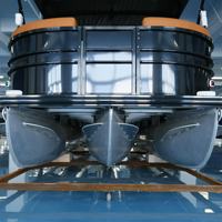 Bateau ponton de luxe Kinocean en aluminium de 25 pieds, bateau ponton à trois pontons avec table de bar, sièges lounge pour la pêche en famille et les fêtes