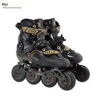 Patins à roues alignées freestyle en fibre de carbone Macco Legend -MST Professional pour adultes, pour compétitions, tissu en maille PU, roues simples.