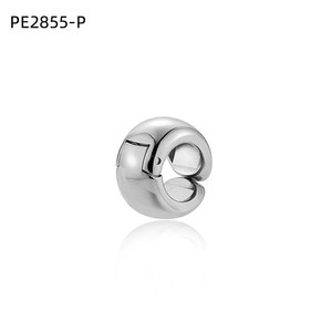 Boucle d'oreille manchette en forme de boule massive polie miroir PE2855 pour femme, sans piercing, clip d'oreille hélix, style Y2K audacieux et tendance, cadeau - Product Image 1