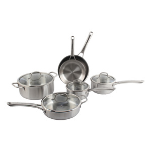 Factory Custom Tri-Ply Stainless Steel Casserole Stock <b>Pot</b> with Tempered Glass Lid Heavy Duty <b>Induction</b> Soup <b>Pot</b> - Product Image 5