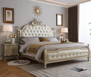 Ensemble de chambre à coucher de style européen moderne et luxueux, sur mesure, lit double king size en bois, lit en bois pas cher - Product Image 5