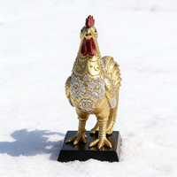 Figurine en résine de coq doré, statue de poulet porte-bonheur, ornement de décoration Feng Shui pour la maison, porte-bonheur et décoration de table
