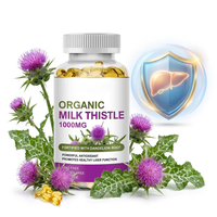 Ausreson OEM Gélules d'huile d'extrait de graines de chardon-Marie séché 1000 mg, Complément alimentaire pour la détoxification hépatique et l'amincissement, Gélules molles de chardon-Marie