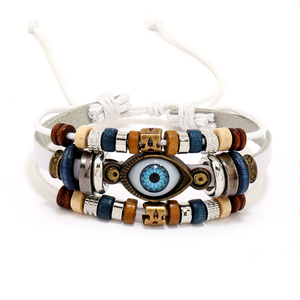 สร้อยข้อมือหนังถักมือจากยุโรปอเมริกา ขายส่ง N230341 - Product Image 4