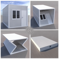 Maison conteneur mobile préfabriquée pliable, logement temporaire, modèle à assemblage rapide 3*6*2.8