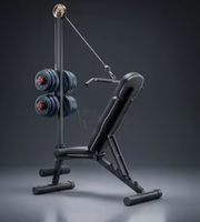 Banc de musculation multifonction réglable et pliable pour abdominaux, presse à poulies et haltères, avec capacité de charge de 1000 kg, équipement de gym
