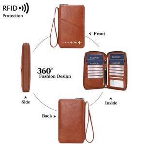 Fashionable Minimalist Passport Wallet, RFID Blocking Credit <b>Card</b> <b>Holder</b>, Multifunctional Travel Ticket Storage Passport <b>Holder</b> - Product Image 3
