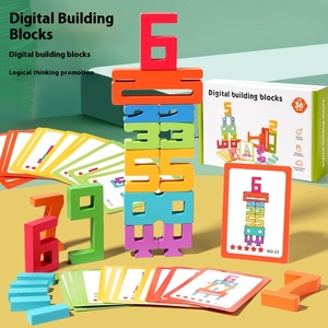 Early Education Children's Three-dimensional Color Digital Cognitive Game Wooden Building Blocks Toys for Kids Boys & Girls - Product Image 2