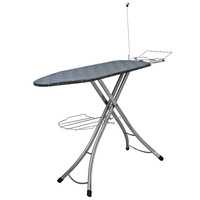Planche à repasser portable en gros avec support pour fer à repasser, tissu résistant à la chaleur et aux brûlures, crochet détachable et pieds en caoutchouc, 7 hauteurs réglables