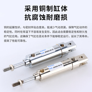 XINDE <b>Miniature</b> Pneumatic Cylinder J01002-20-23 Stainless Steel Thread Connection General Type - Product Image 2