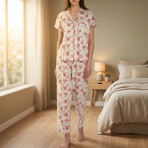 Pyjama classique à boutons pour femmes Vêtements de nuit confortables - Product Image 3