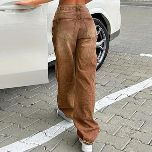 Groothandel Hoge Taille Y 2K Hoge Taille Denim Cargo Broek Custom Losse Pasvorm Baggy <span class=keywords><strong>Jeans</strong></span> Rechte Broek Voor Dames <span class=keywords><strong>Jeans</strong></span> - Product Image 2