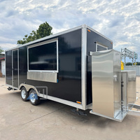 Remorques alimentaires entièrement équipées avec salle de bain, camion de nourriture de rue mobile standard américain avec toilettes