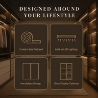 Sistema de Armario Modular Moderno de Madera para Dormitorio, Armario de Esquina Personalizado, Armario Empotrado con Cajones