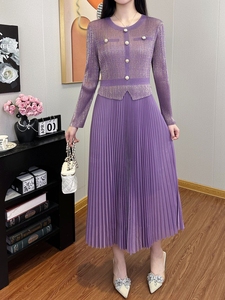 2025 Miyaki elegante abito <span class=keywords><strong>da</strong></span> festa <span class=keywords><strong>da</strong></span> donna a manica lunga con bottone girocollo tinta unita <span class=keywords><strong>abbigliamento</strong></span> <span class=keywords><strong>da</strong></span> <span class=keywords><strong>sera</strong></span> <span class=keywords><strong>Casual</strong></span> e abito <span class=keywords><strong>Casual</strong></span> - Product Image 2