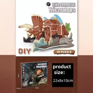 Vente en gros de papier 3D d'animal de dessin animé mignon, jouet éducatif de bricolage, cadeau de puzzle classique pour enfants, <span class=keywords><strong>dinosaure</strong></span> en mousse - Product Image 6