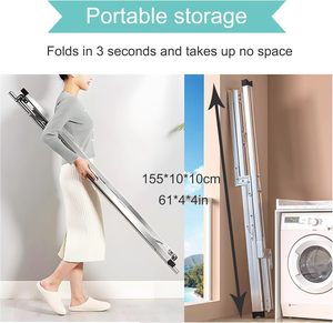 Floor-standing Stainless Steel X-shaped Double Tier Foldable Retractable Hanger Garment <b>Rack</b> Rust Resistant Balcony Outdoor - Product Image 3