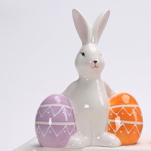 ईस्टर होम ऑफिस टेबल सजावट बनी सजावट प्यारा फार्महाउस ग्राम्य ईस्टर बनी मूर्ति - Product Image 3