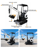 Prix Super Réduits Mini-Excavatrice sur Chenilles 1.2T 2.5T Moteur EPA Trancheuse Excavatrice Kubota pour la Construction Rurale