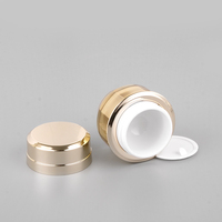 Stock disponible, faible MOQ : Pots cosmétiques vides en acrylique de luxe octogonaux pour baume à lèvres et crème de soin, blanc doré givré, 15g/30g/50g, Marque Sengmi
